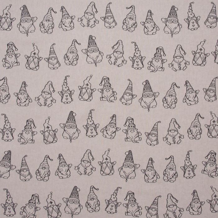 Linnenlook Printstof 174 Tomte Jolly Line
