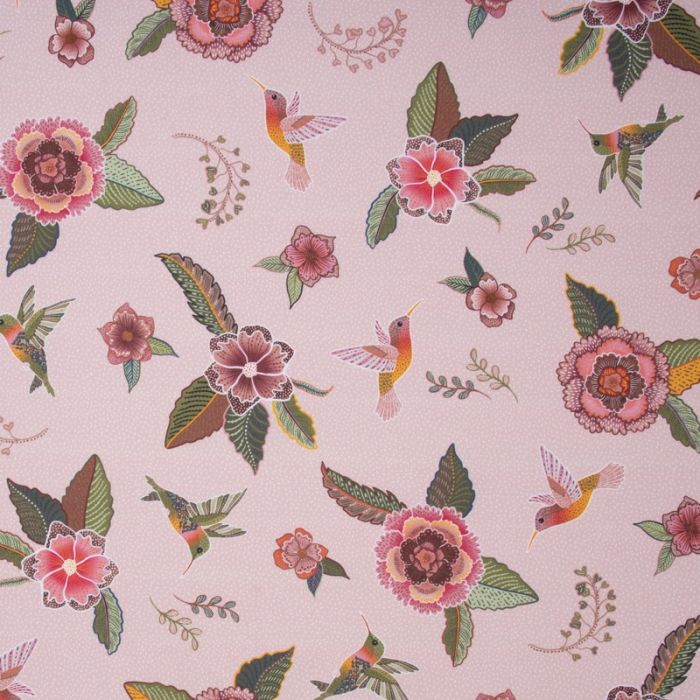 Digitale Printstof 345 Floral Kolibri Art