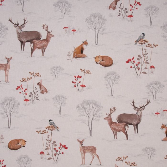 Digitale Printstof 340 Winter Forest Animals
