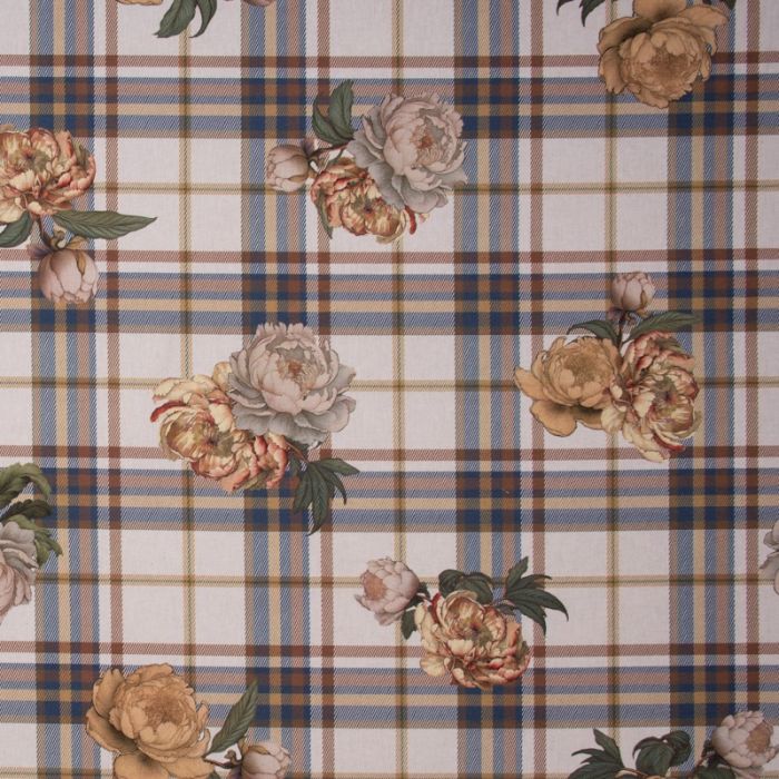 Digitale Printstof 341 Classic peony Check