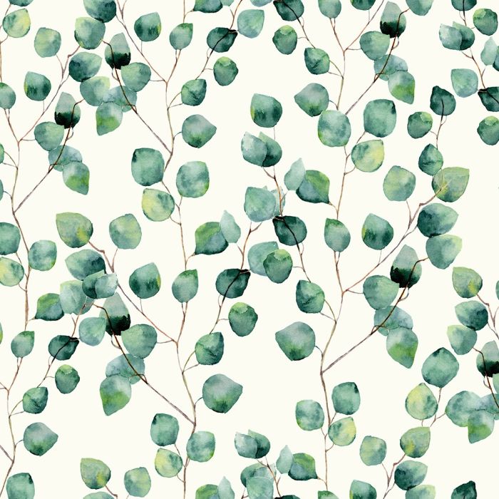 Linnenlook Printstof 002 Eucalyptus Leaves