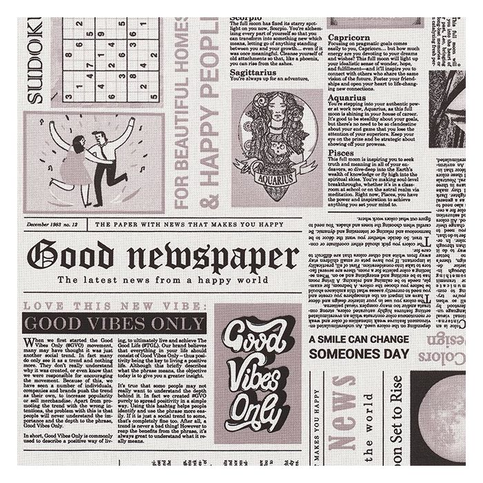 Printstof 033 Happy Newspaper