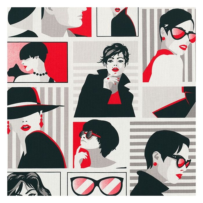 Printstof 035 Fashion Faces