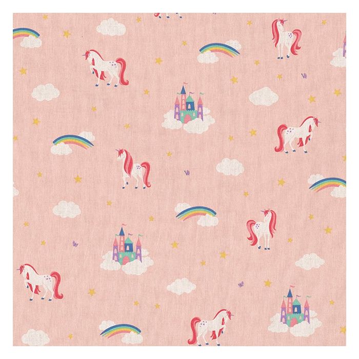 Printstof 077 Unicorn Bubble Castle