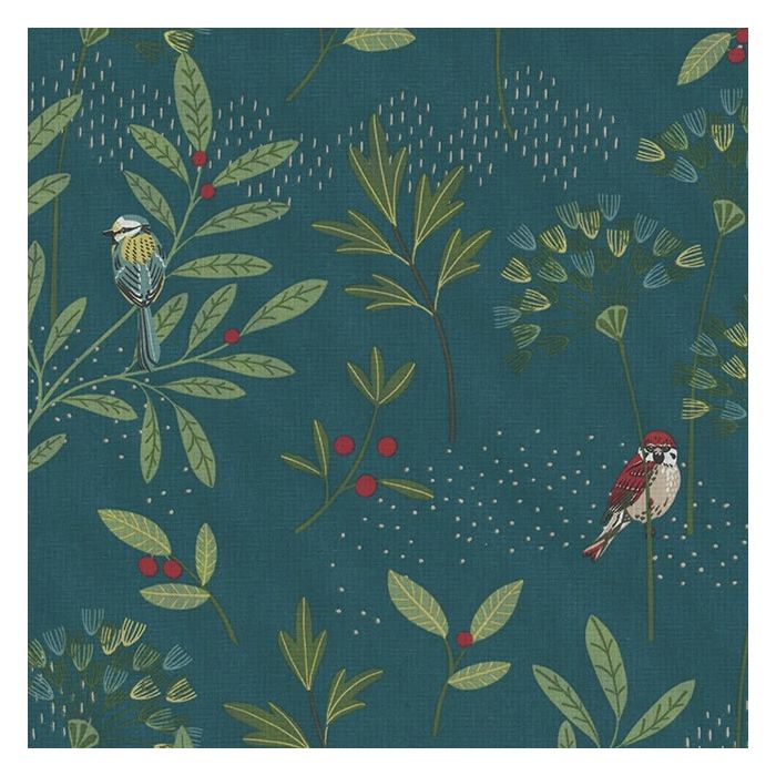 Printstof 080 Birds Berry Branch