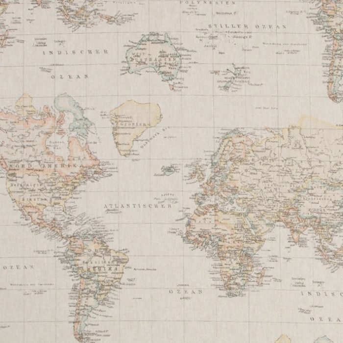 Linnenlook Printstof 024 World Map