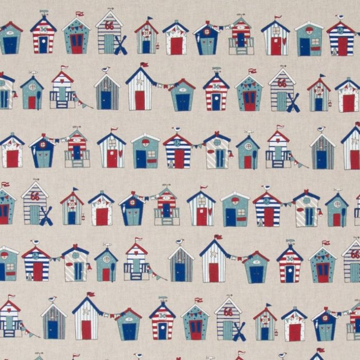Linnenlook Printstof 006 Beach Cabins