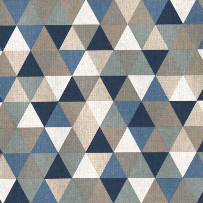 Linnenlook Printstof 235 stof met driehoeken gordijnstof decoratiestof