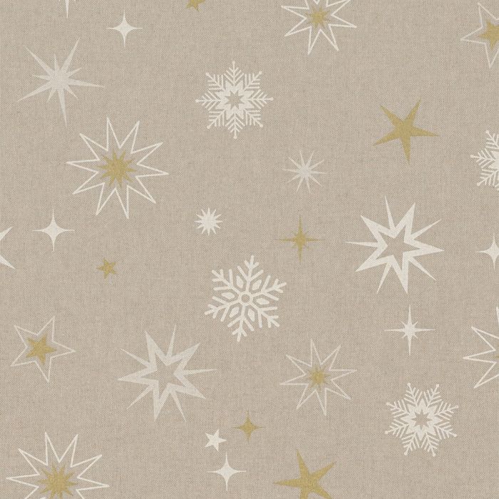 Linnenlook Kerststof 007 Xmas Stars Gold