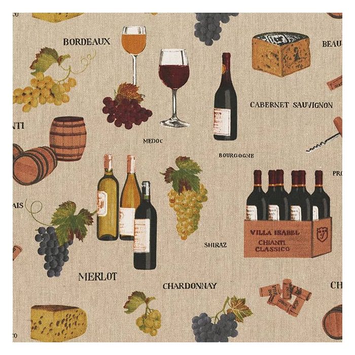 Linnenlook Printstof 011 Wine Lover