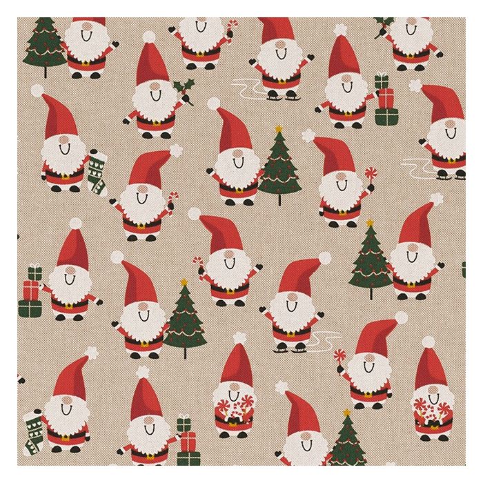 Linnenlook Kerststof 161 Santa Jolly Gift
