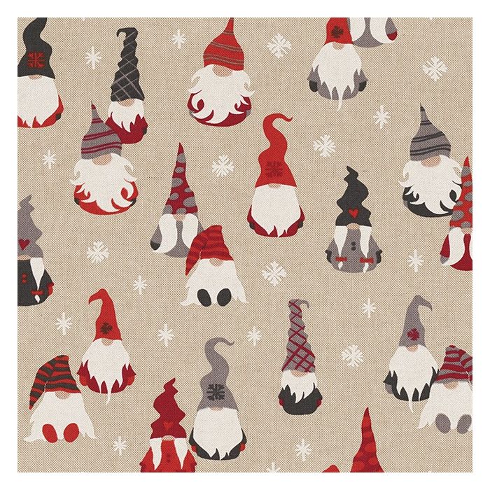 Linnenlook Kerststof 165 Tomte Cosy Family