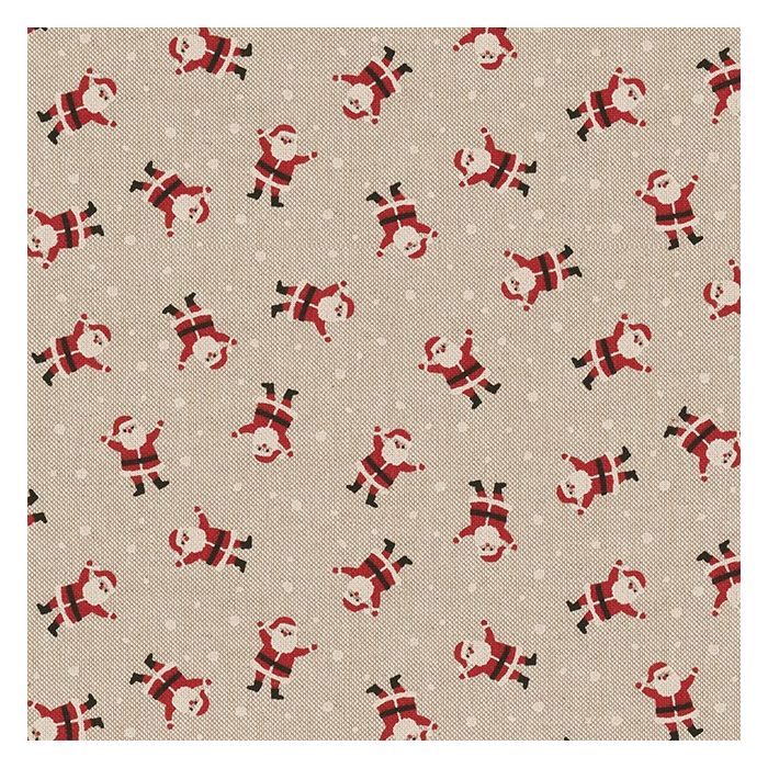 Linnenlook Kerststof 162 Santa Snow