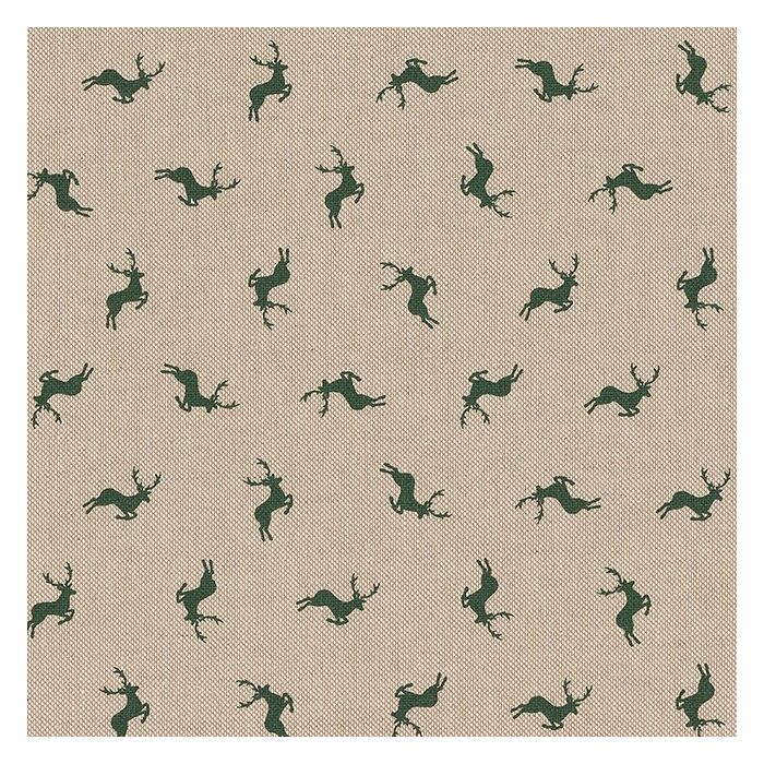 Linnenlook Kerststof 157 Simple Deer Green