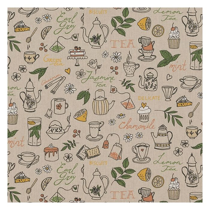 Linnenlook Printstof 373 Herbal Tea Party