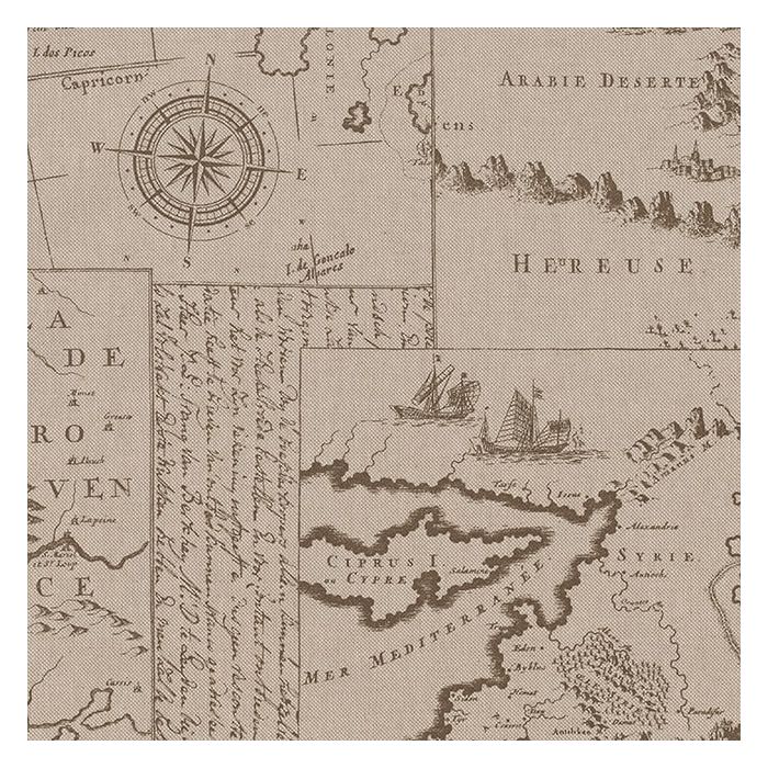 Linnenlook Printstof 358 Map Mediterranean Sea