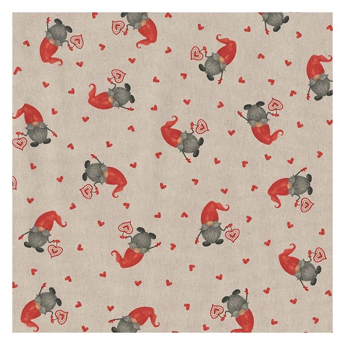Linnenlook Kerststof 166 Tomte Love