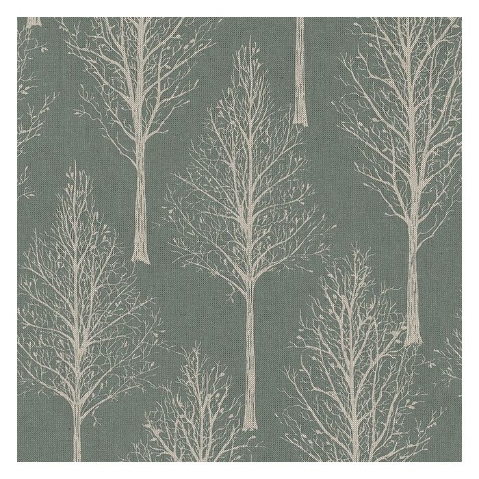 Linnenlook Printstof 382 Tree Silhouette Soft Green