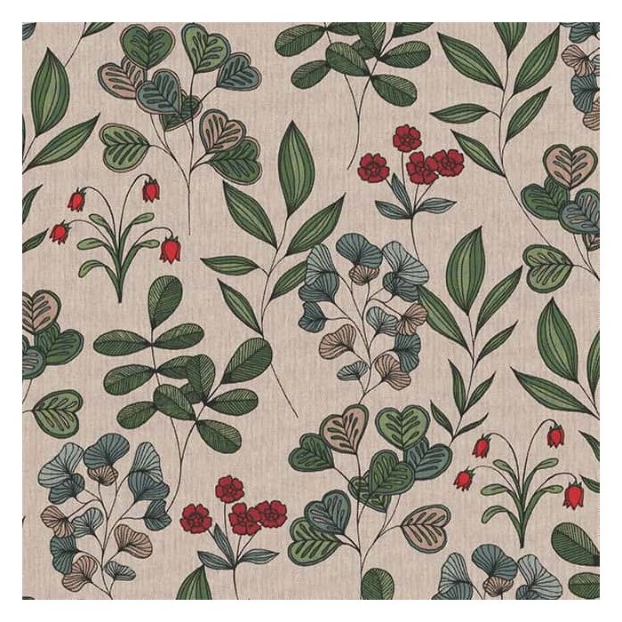 Linnenlook Printstof 422 Hand Drawn Foliage