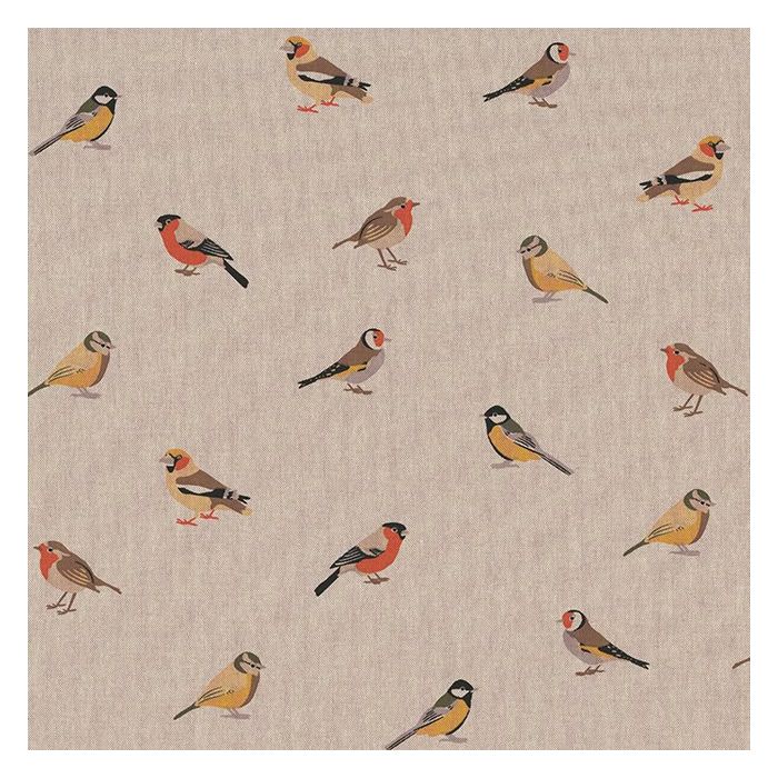 Linnenlook Printstof 426 Tiny Garden Birds