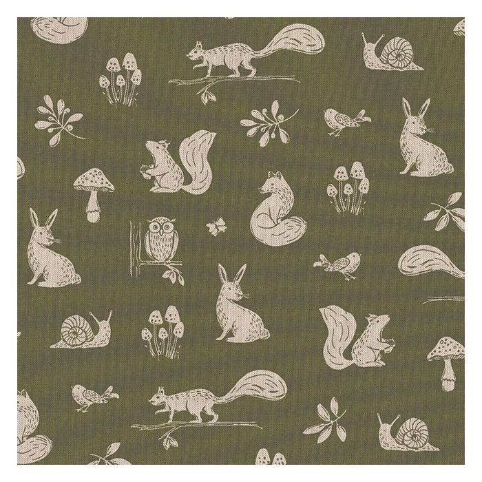 Linnenlook Printstof 427 Forest Animal Scene