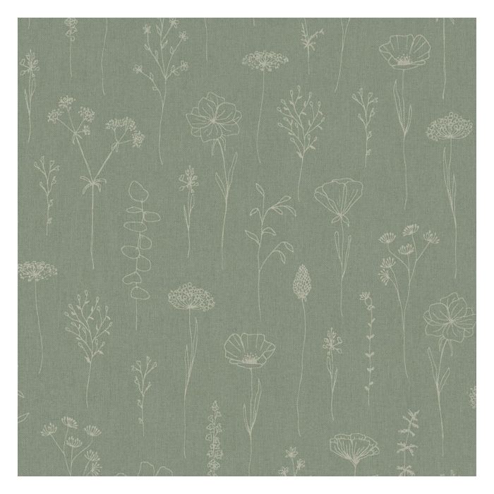 Linnenlook Printstof 445 Fragile Flower Soft Green