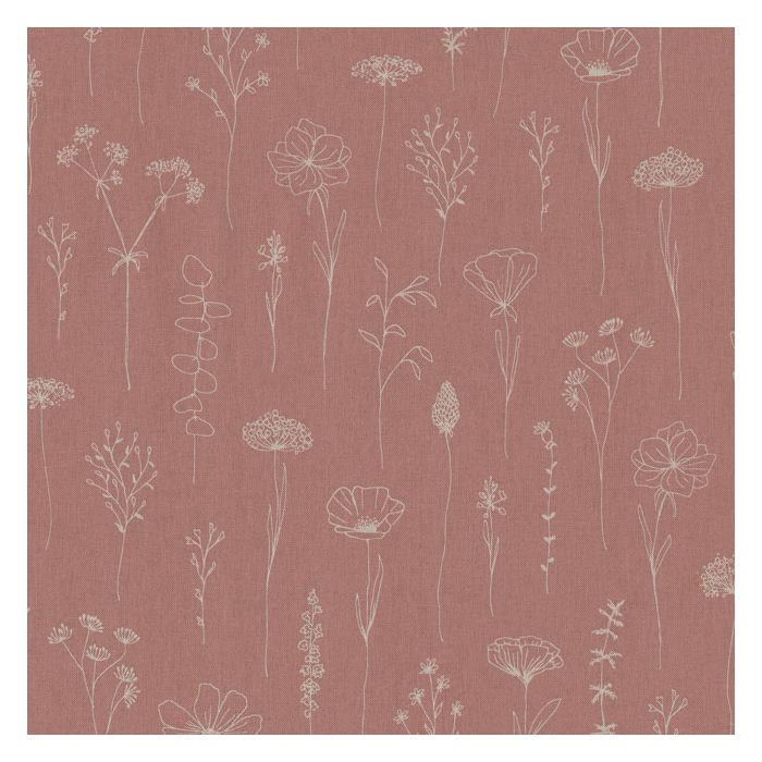 Linnenlook Printstof 446 Fragile Flower Soft Red