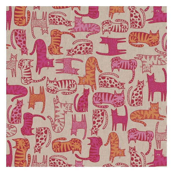 Linnenlook Printstof 444 Cat Wildlife Art