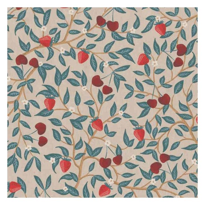 Linnenlook Printstof 442 Strawberry Cherry