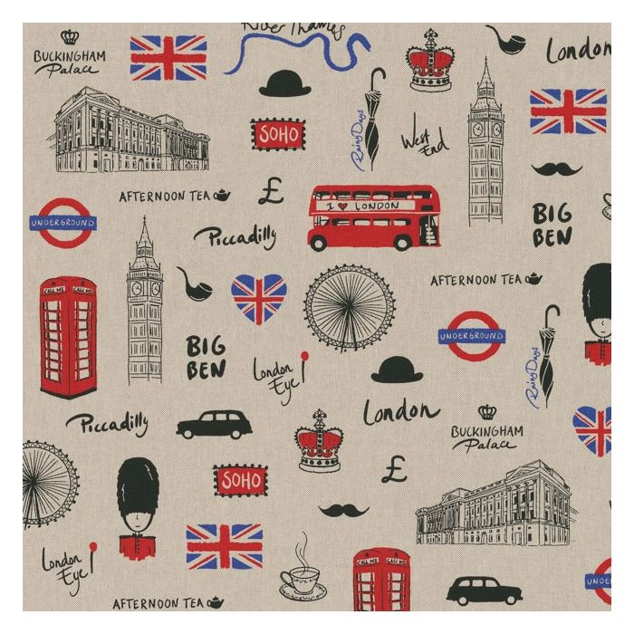 Linnenlook Printstof 439 London Icon City