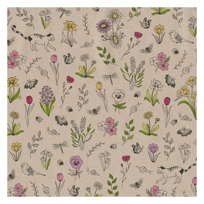 Linnenlook Printstof 436 Spring Doodle Time