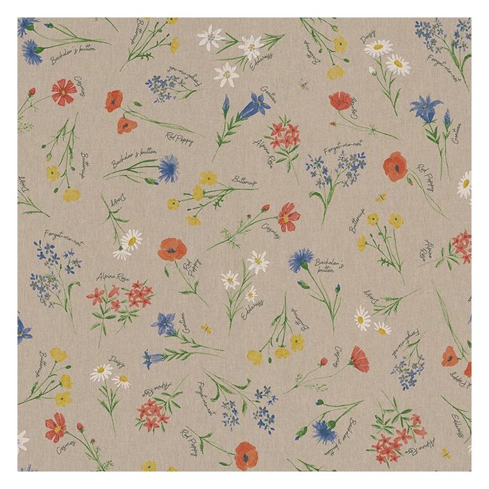 Linnenlook Coated 007 Alpine Floral Field