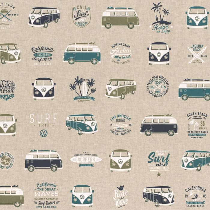 Linnenlook Printstof 259 VW Surf