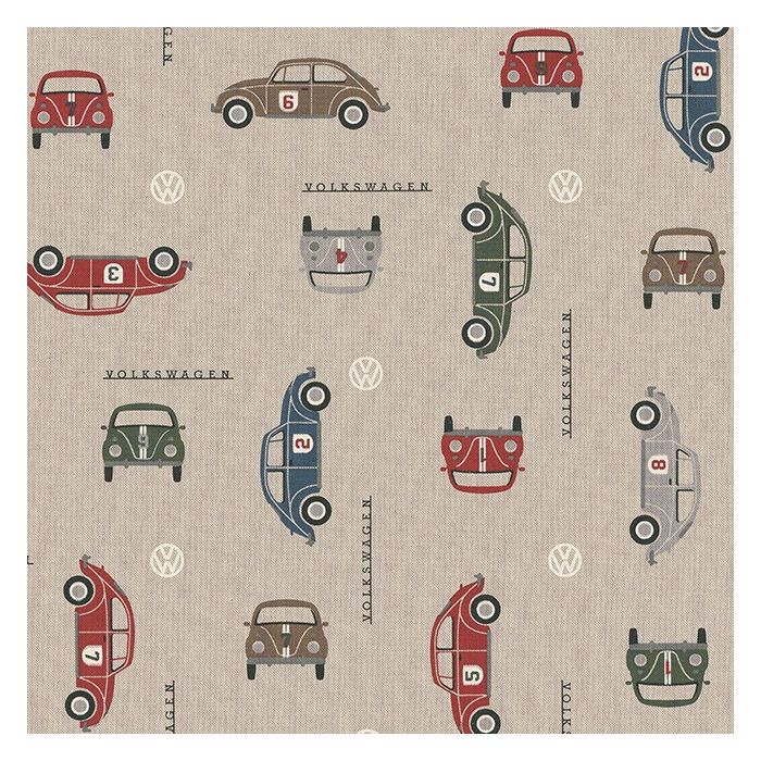 Linnenlook Printstof 411  VW Beetle Racing