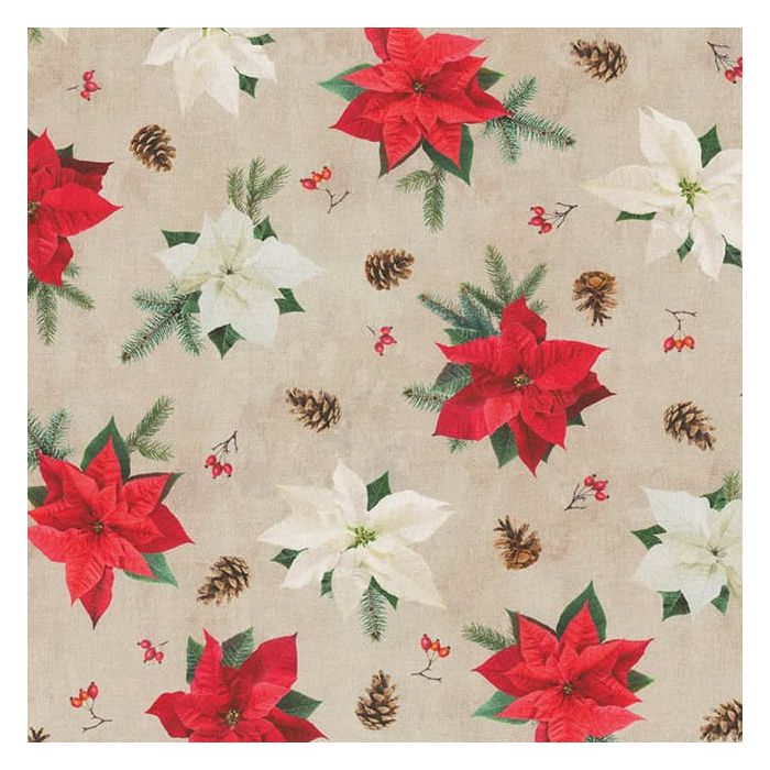 Digitale Printstof 326 Poinsettia Flower