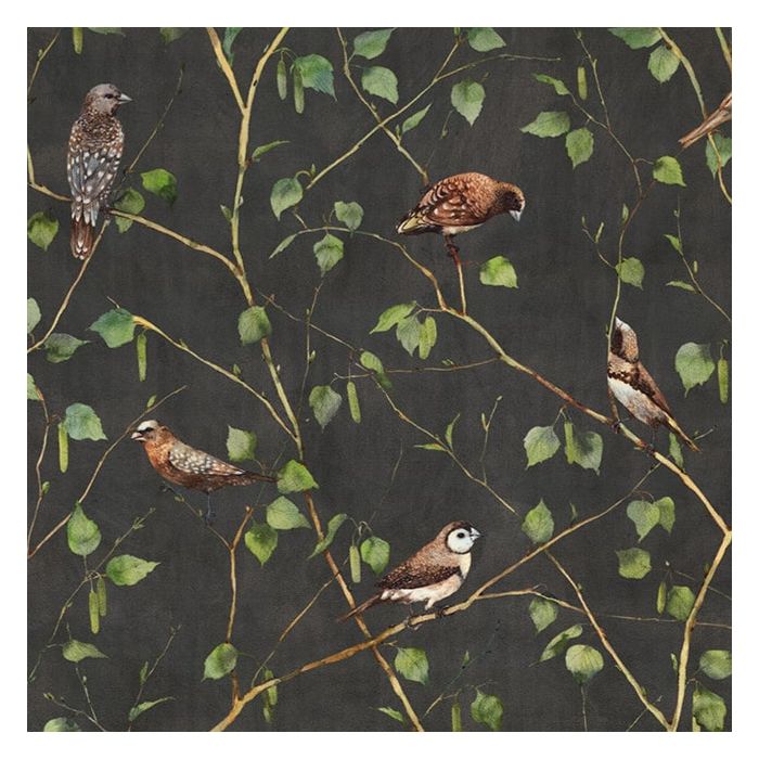 Velvet Printstof 085 Bird Branch Serene
