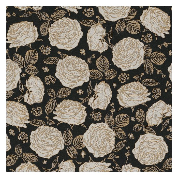 Jacquardstof White Roses Luxury