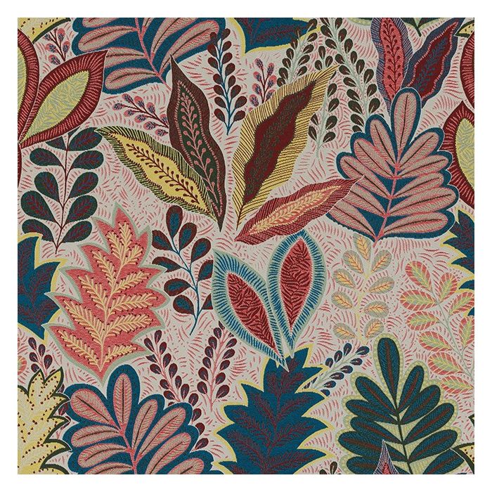 Jacquardstof Leaves Multicolor