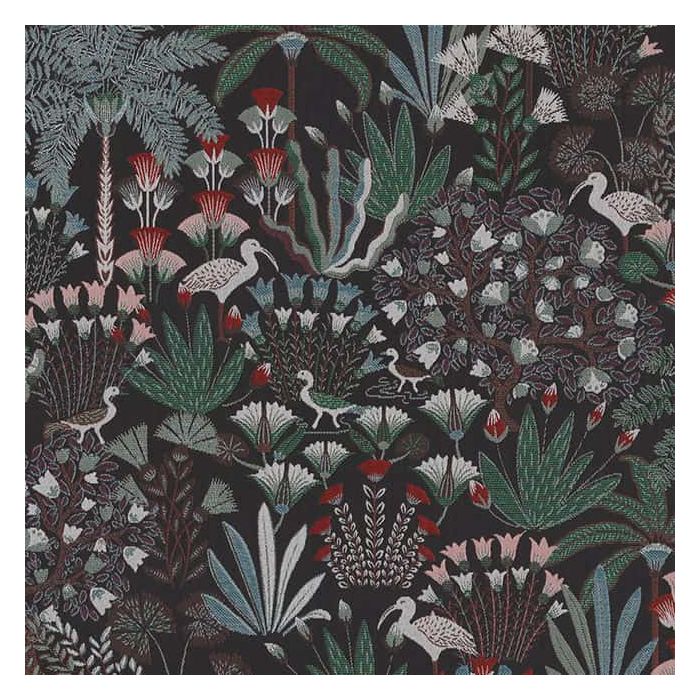 Jacquardstof Botanic Paradise Bird
