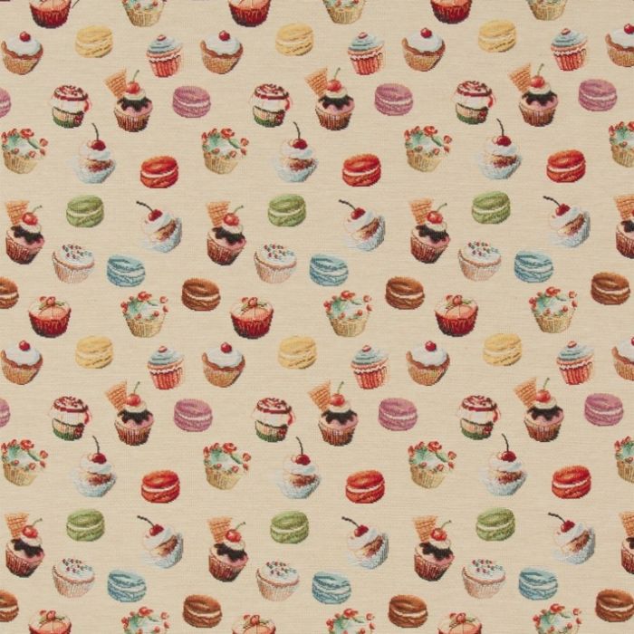 gobelin 017 stof met gebakjes decoratiestof gordijnstof meubelstof 87371-01, 1-251030-1433-655