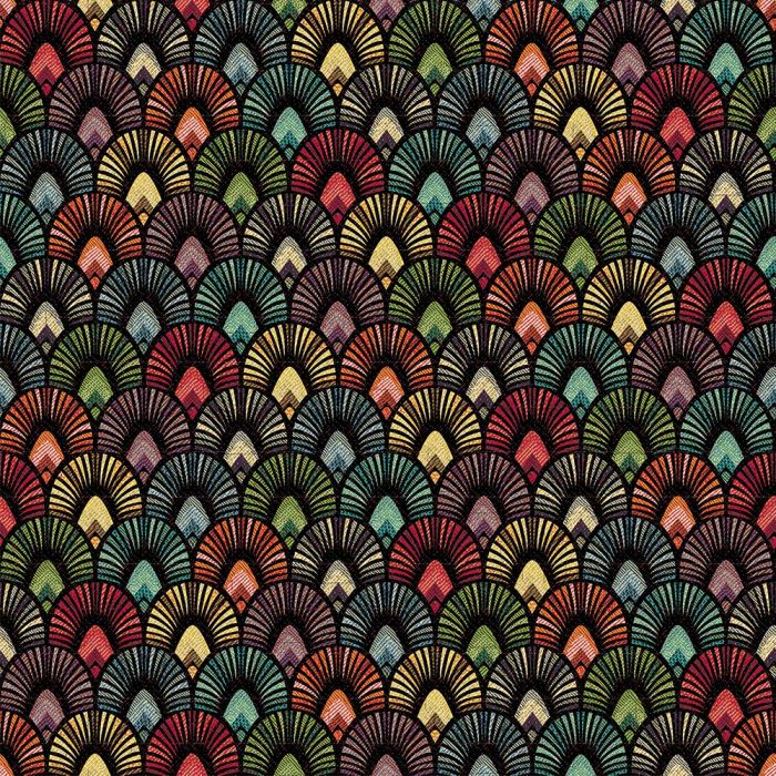 Gobelin 124 Boogjes Multi gobelin met pauwenveren