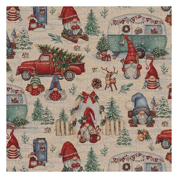 Gobelin Kerststof 005 Tomte Jolly Holiday