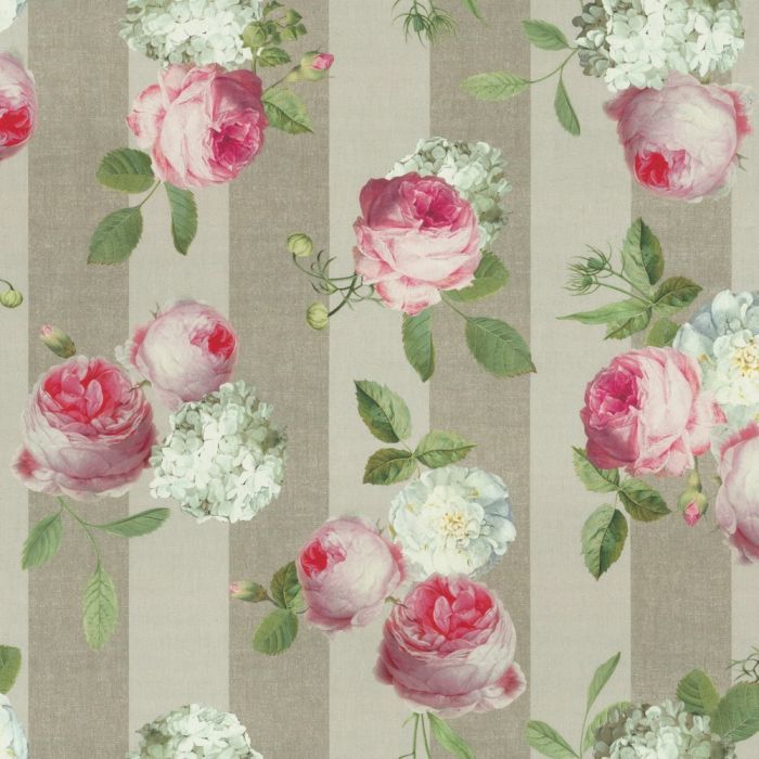 Digitale Dralonprint 11 stof met pioenrozen en hortensia