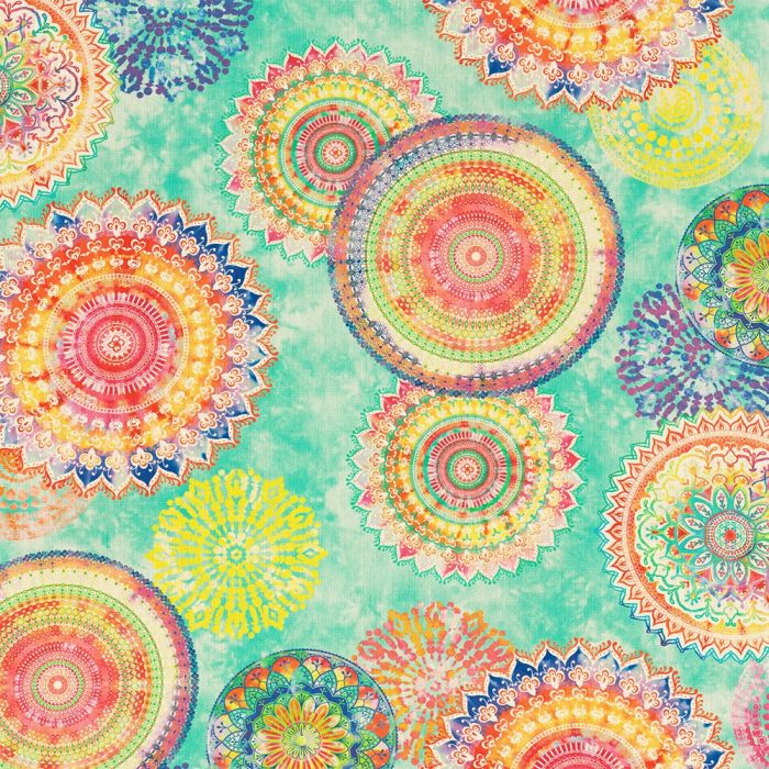 Digitale Dralonprint 01 stof met mandala