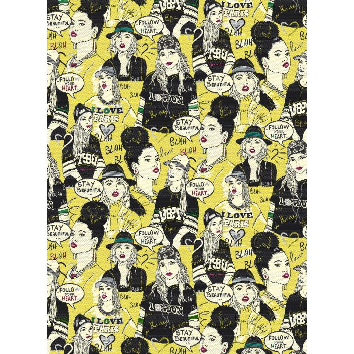 jacquardstof BlaBla yellow
