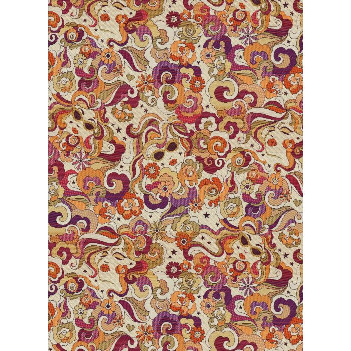 jacquardstof MARYBEL FUCHSIA
