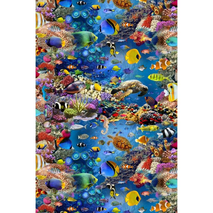 Digitale Printstof 127 Happy Aquarium