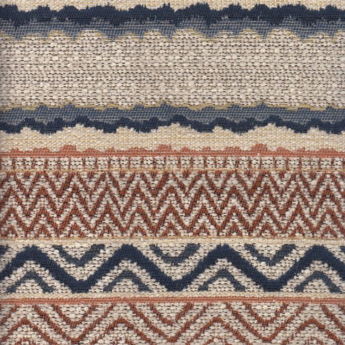 Glam Stripe Terra Blue design meubelstof
