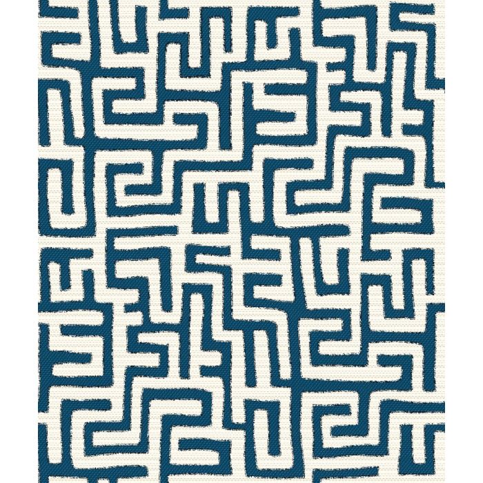 Jacquardstof Maze Bleu