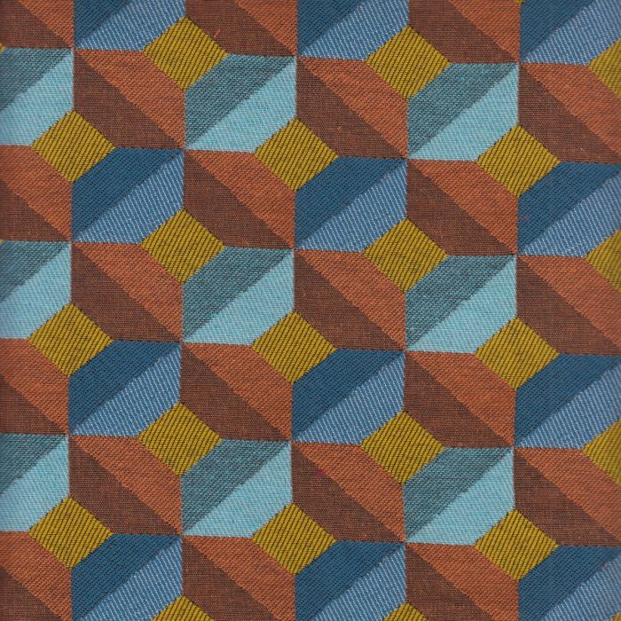 Jacquarstof Paulo Orange Bleu